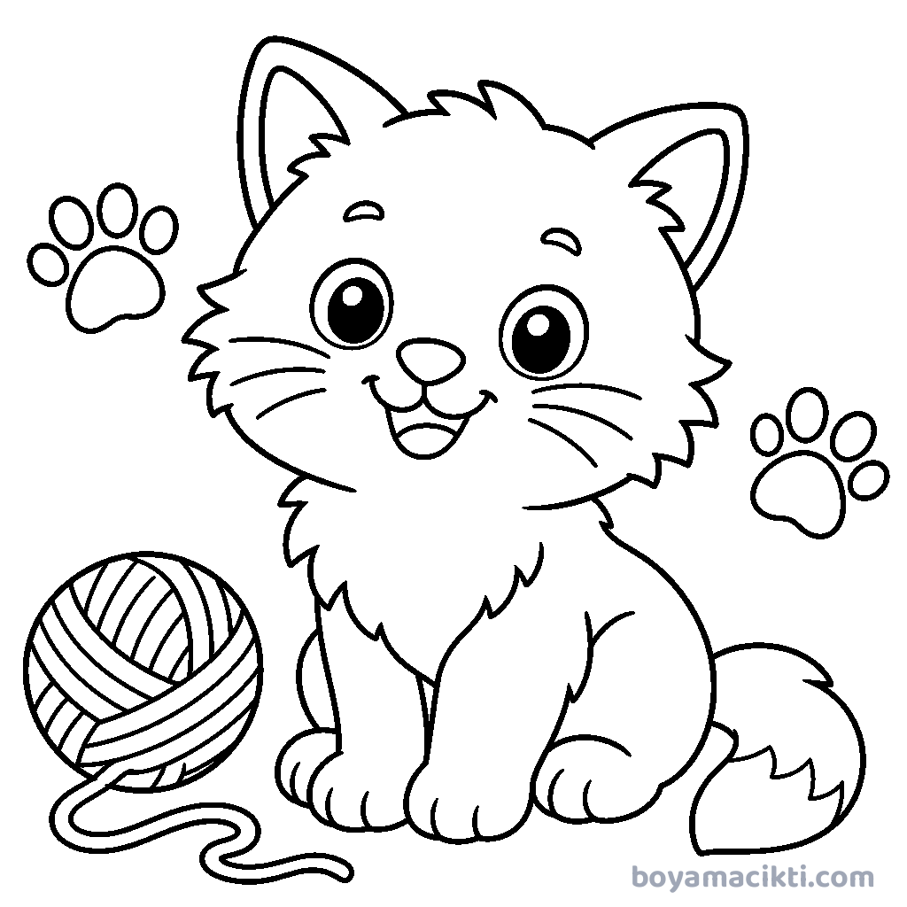 Uyuyan Kedi Boyama Sayfası boyama sayfası